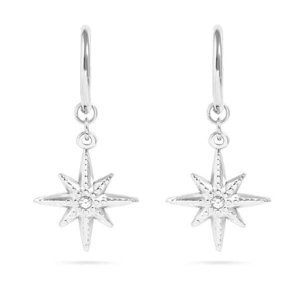 18K Gold PVD Huggie with Compass Charm Earrings - Rise and Redemption