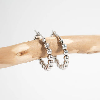 18K Gold PVD Stainless Steel Circle Ball Hoop Earrings - Rise and Redemption