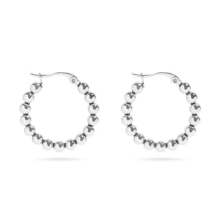 18K Gold PVD Stainless Steel Circle Ball Hoop Earrings - Rise and Redemption
