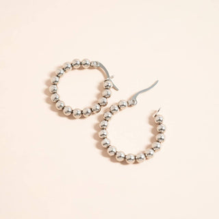 18K Gold PVD Stainless Steel Circle Ball Hoop Earrings - Rise and Redemption
