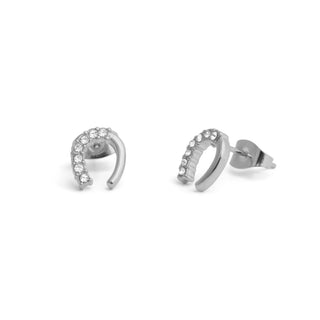 18K Gold PVD Stainless Steel Horse Shoe Stone Earring - Rise and Redemption