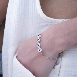18K Gold PVD Stainless Steel "Mama" Beaded Charm Bracelet - Rise and Redemption