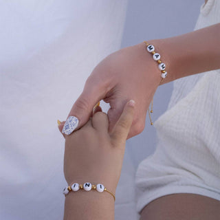 18K Gold PVD Stainless Steel "Mama" Beaded Charm Bracelet - Rise and Redemption