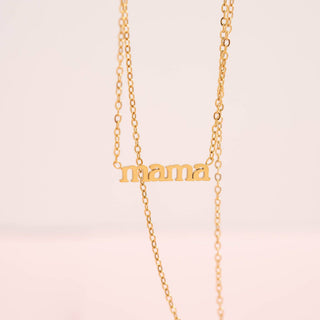 18K Gold PVD Stainless Steel Mama Charm Necklace - Rise and Redemption