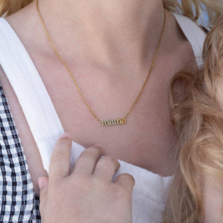 18K Gold PVD Stainless Steel Mama Charm Necklace - Rise and Redemption