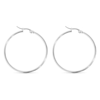 18K Gold PVD Stainless Steel Round Tube Hoop Earrings - Rise and Redemption
