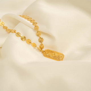 18K Gold PVD Stainless Steel Sunburst Chain Necklace - Rise and Redemption