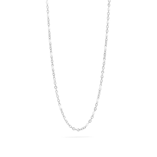 18K Gold PVD Stainless Steel White Confetti Chain Necklace - Rise and Redemption