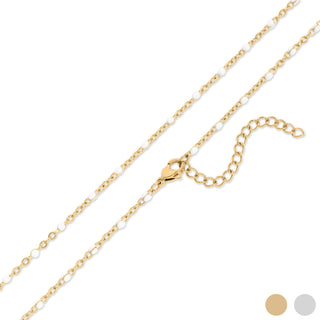 18K Gold PVD Stainless Steel White Confetti Chain Necklace - Rise and Redemption