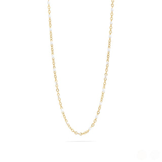 18K Gold PVD Stainless Steel White Confetti Chain Necklace - Rise and Redemption