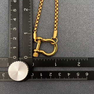 18K Golden S.Steel Horseshoe Buckle Charm Necklace - FGS - Rise and Redemption