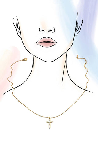 18K STAINLESS STEEL TARNISH FREE CROSS NECKLACE | 40NK9482 - Rise and Redemption