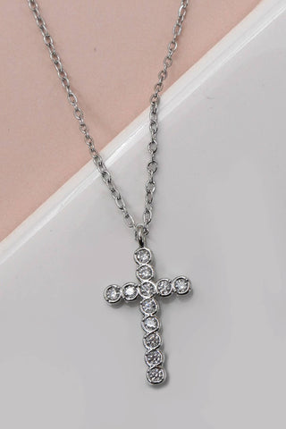 18K STAINLESS STEEL TARNISH FREE CROSS NECKLACE | 40NK9482 - Rise and Redemption