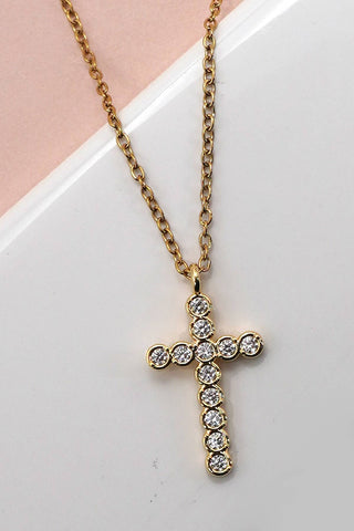 18K STAINLESS STEEL TARNISH FREE CROSS NECKLACE | 40NK9482 - Rise and Redemption