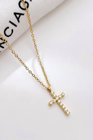 18K STAINLESS STEEL TARNISH FREE CROSS NECKLACE | 40NK9482 - Rise and Redemption