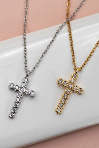 18K STAINLESS STEEL TARNISH FREE CROSS NECKLACE | 40NK9482 - Rise and Redemption