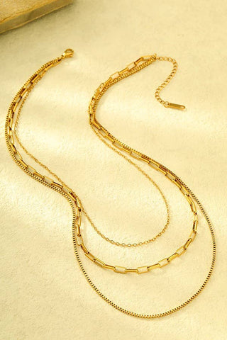18K STAINLESS STEEL TARNISH FREE LAYERED NECKLACE | 40NK346 - Rise and Redemption