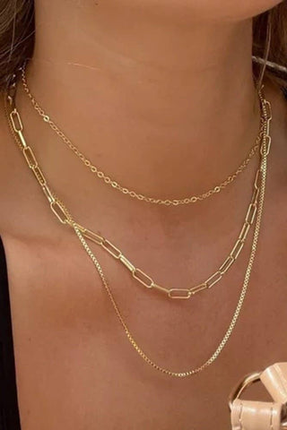 18K STAINLESS STEEL TARNISH FREE LAYERED NECKLACE | 40NK346 - Rise and Redemption