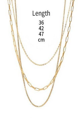 18K STAINLESS STEEL TARNISH FREE LAYERED NECKLACE | 40NK346 - Rise and Redemption