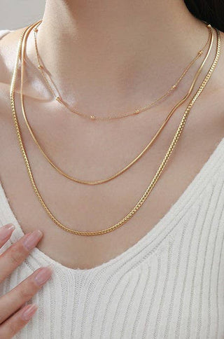 18K STAINLESS STEEL TARNISH FREE LAYERED NECKLACE | 40NK363 - Rise and Redemption