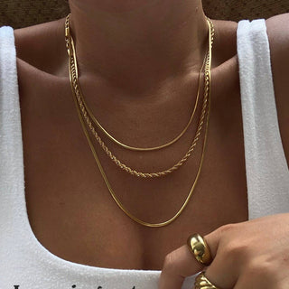18K STAINLESS STEEL TARNISH FREE LAYERED NECKLACE | 40NK9548 - Rise and Redemption