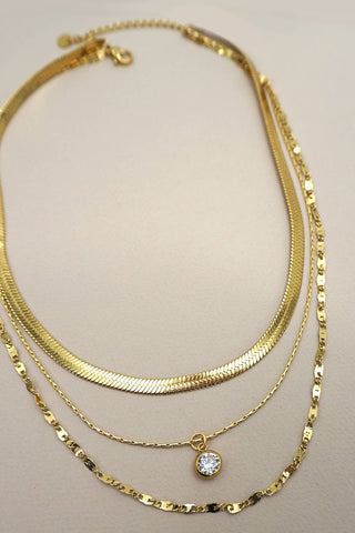 18K STAINLESS STEEL TARNISH FREE LAYERED NECKLACE | 40NK9636 - Rise and Redemption