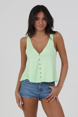 X2T72-ASIS V NECK SWINGY TANK TOP WITH OPEN BACK  BASIC TANK: CREAM / S