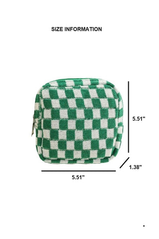 Mini Checkered Make Up Bag