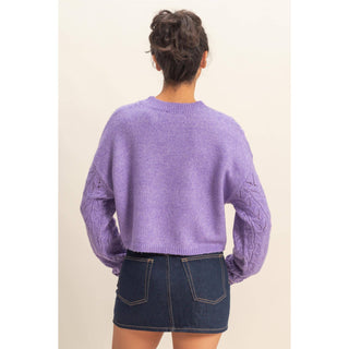 Cassidy Cropped Cable Knit Sweater