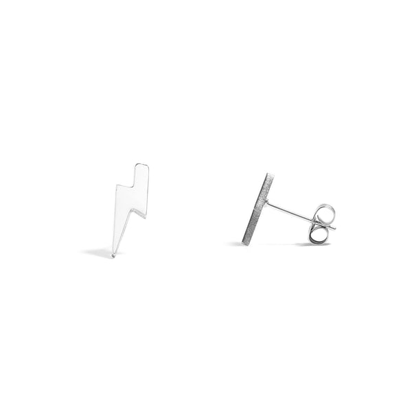 18K Gold Stainless Steel Lightning Bolt Stud Earrings