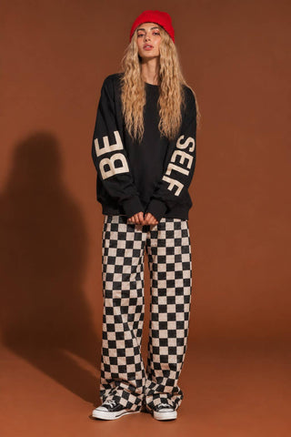 BE YOUR SELF GRAPHIC SWEATSHIRT