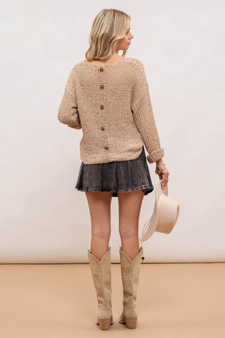 Back Buttoned Pullover