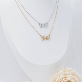 18K Gold PVD Stainless Steel Angel Number Necklace