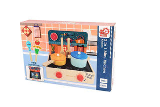 2 - in - 1 Mini Kitchen Wooden Play Set with 15 - Pieces - Rise and Redemption