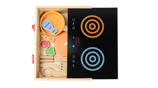 2 - in - 1 Mini Kitchen Wooden Play Set with 15 - Pieces - Rise and Redemption