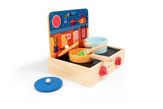 2 - in - 1 Mini Kitchen Wooden Play Set with 15 - Pieces - Rise and Redemption