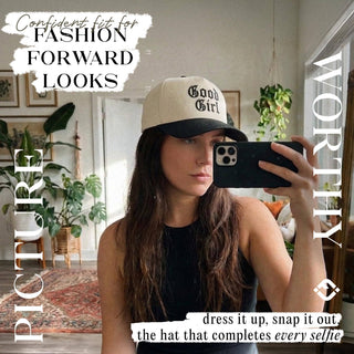2-Tone Cap - Good Girl - Glitter Black/Beige - Rise and Redemption