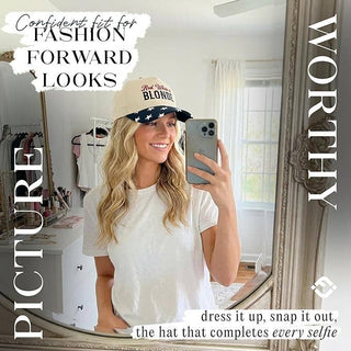 2 - Tone Cap - Red White & Blonde - Start Print - Navy/Beige - Rise and Redemption