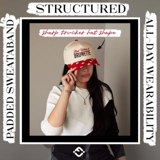 2 - Tone Cap - Red White & Brunette - Star Print - Red/Beige - Rise and Redemption