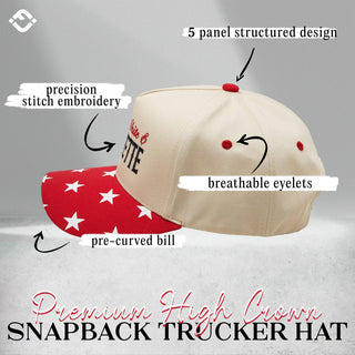 2 - Tone Cap - Red White & Brunette - Star Print - Red/Beige - Rise and Redemption