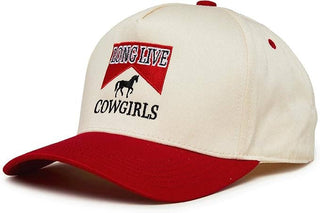 2 - Tone Embroidered Cap - Long Live Cowgirls - Red/Beige - Rise and Redemption