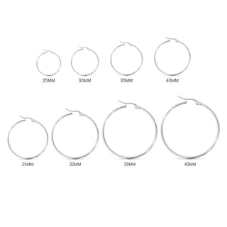 18K Gold PVD Stainless Steel Round Tube Hoop Earrings