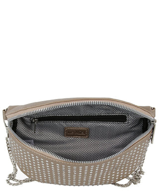 Black Vegan Leather w/ Chain Crossbody Bag