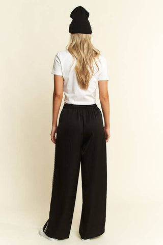 Satin Checker stripe Pants