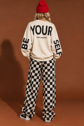 BE YOUR SELF GRAPHIC SWEATSHIRT