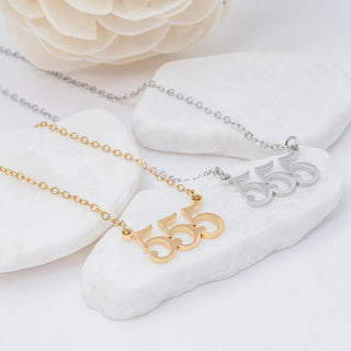 18K Gold PVD Stainless Steel Angel Number Necklace