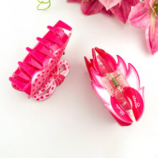 🎀 Pink Leopard Bow Acrylic Claw Clip – Bold & Cute Accessor