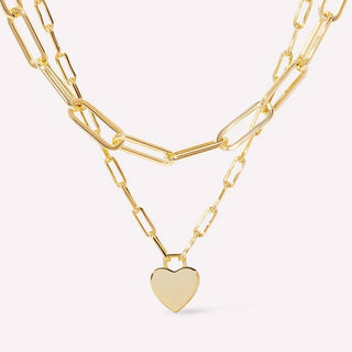 18K STAINLESS STEEL HEART LAYERED NECKLACE