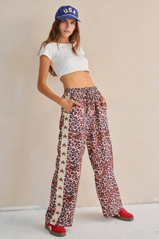 Leopard Star Stripe Pants