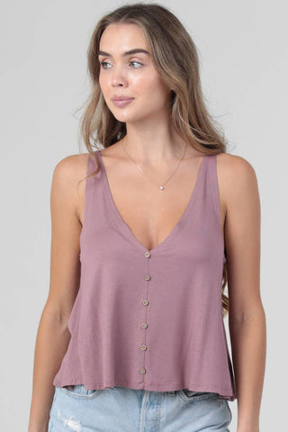 X2T72-ASIS V NECK SWINGY TANK TOP WITH OPEN BACK  BASIC TANK: CREAM / L